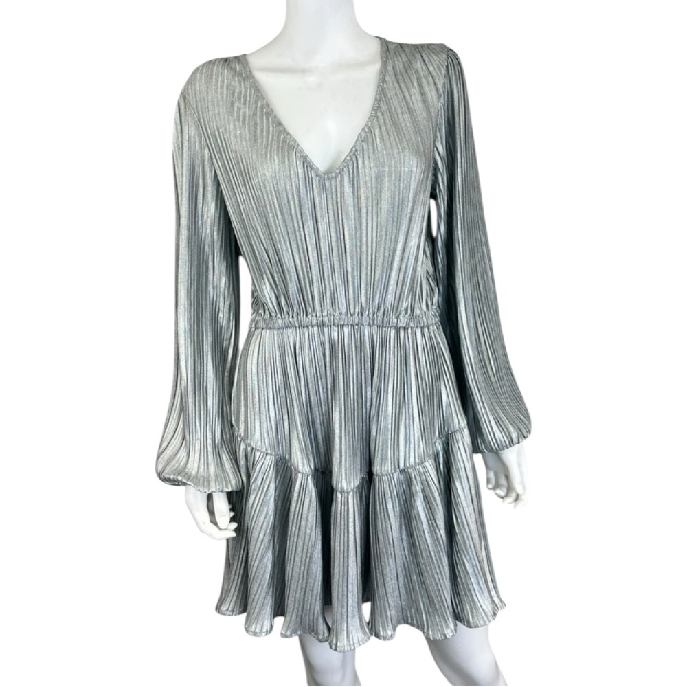 STEVE MADDEN NWT Silver KARA Mini Dress Size L L0494